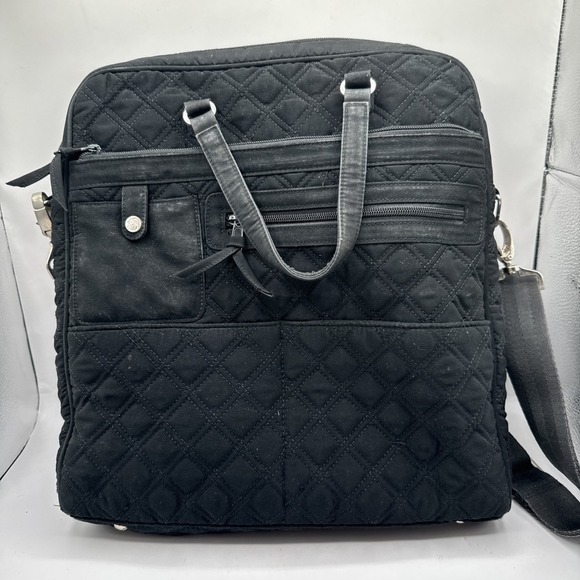 Vera & Lucy Handbags - Vera Bradley Quilted Elit Hobo Black Shoulder Purse Handbag